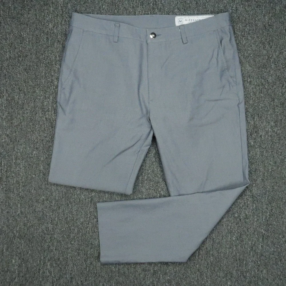 Mizzen‎ Main Pants Mens 34x28 Blue Performance Chino Trouser Stretch